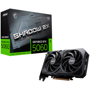 MSI Video Card NVIDIA GeForce RTX 5060 8G SHADOW 2X OC 8GB GDDR7 128-bit 2535 MHz Boost 3840 CUDA Cores