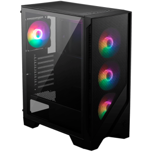 MSI MAG FORGE 120A AIRFLOW Mid-Tower ATX/M-ATX/ITX 2x USB 3.2 Gen 1 Type-A 1x Audio/1x Mic LED On/Off Button ARGB Hub 6x 120mm ARGB Fans Mesh Panel 4mm Tempered Glass