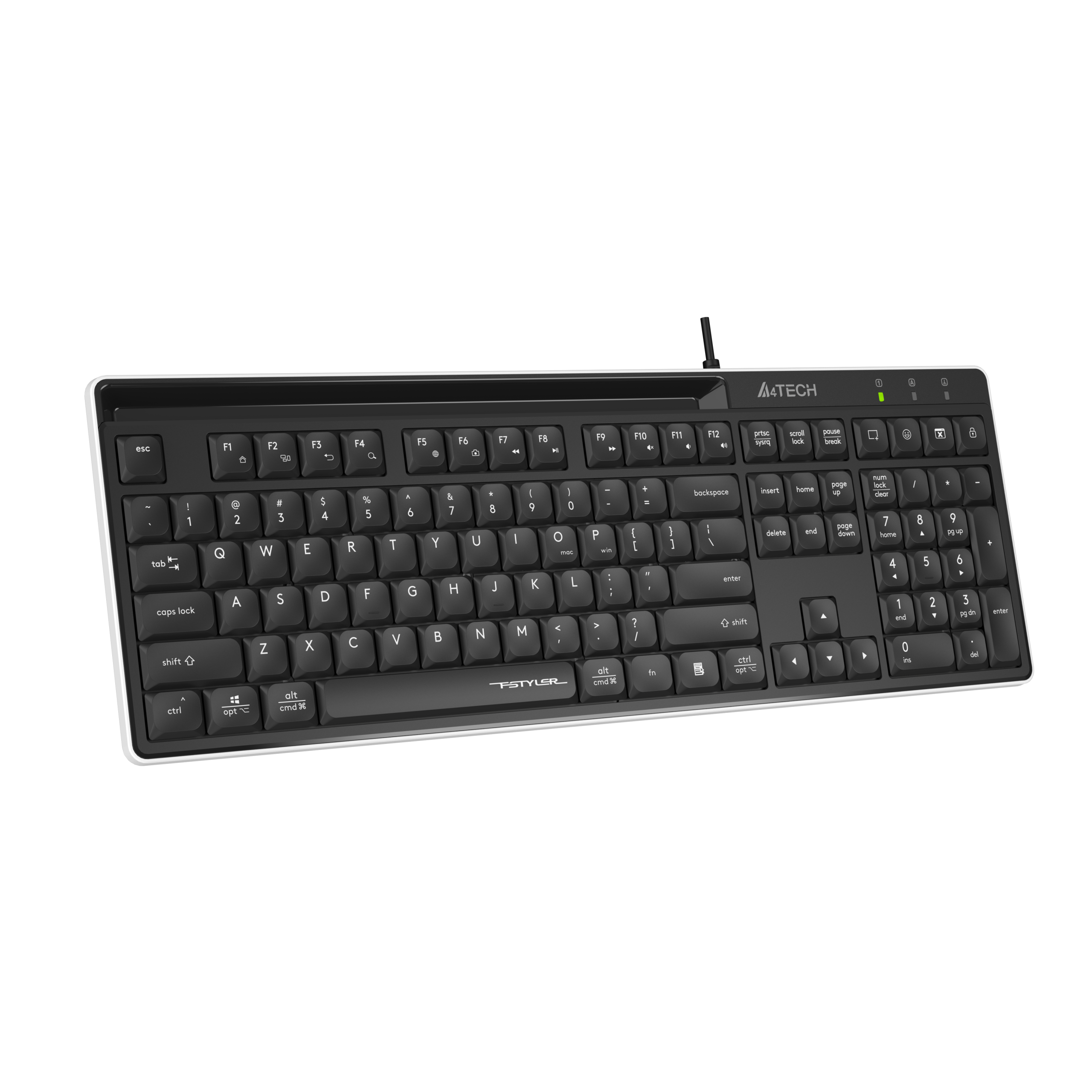 A4tech Fstyler FX72 Жична клавиатура, ниско профилна, ножична технология, кирилизирана, черна - Image 2