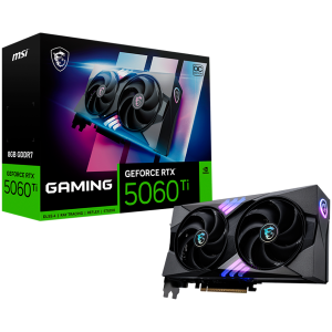 MSI Video Card Nvidia GeForce RTX 5060 Ti 8G GAMING OC 8GB GDDR7 128bit Effective Memory Clock: 28000MHz Boost: 2647 MHz 4608 CUDA Cores PCIe 5.0 3x DP 2.1b HDMI 2.1b RAY TRACING Dual Fan 1x16pin 600W Recommended PSU 3Y