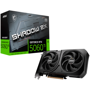 MSI Video Card NVIDIA GeForce RTX 5060 Ti 8G SHADOW 2X OC PLUS 8GB GDDR7 128-bit 2617 MHz Boost 4608 CUDA Cores