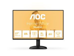 Монитор, AOC 27B31H, 27" IPS WLED, 1920x1080@120Hz, 4ms GtG, 1ms MPRT, 300cd m/2, 1500:1, 20M:1 DCR, Adaptive Sync, FlickerFree, Anti Blue Light, Tilt, D-SUB, HDMI