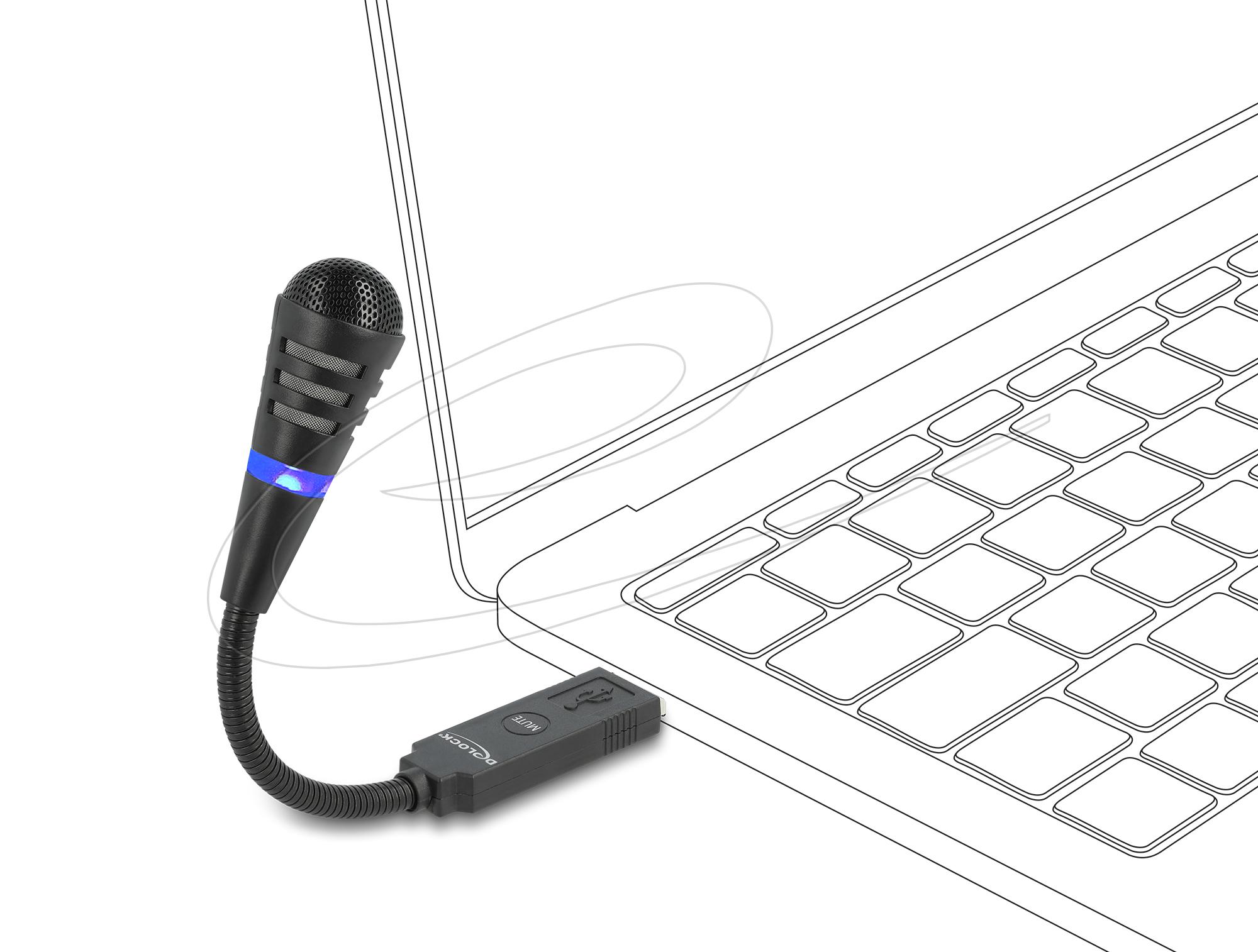 Микрофон с гъвкаво рамо Delock 66499 - USB и Mute бутон - Image 2