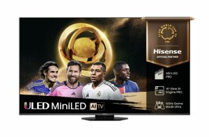 Телевизор, Hisense 65" U8Q, 4K Ultra HD 3840x2160, Mini Led Pro, FALD, Quantum Dot, 165Hz, IPS, HDR 10+, HLG, Dolby Vision IQ, Dolby Atmos, Smart TV,Light Sensor,WiFi 5GHz, WiFi Direct, BT, Anyview Cast, 3xHDMI, 2xUSB, LAN, CI+, DVB-T2/C/S2, Black