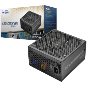 Super Flower Leadex III Gold 850W ATX 3.1 80 Plus Gold Fully Modular Flat Black Cables 140mm Fan 150mmx150mmx86mm 7 Year Warranty