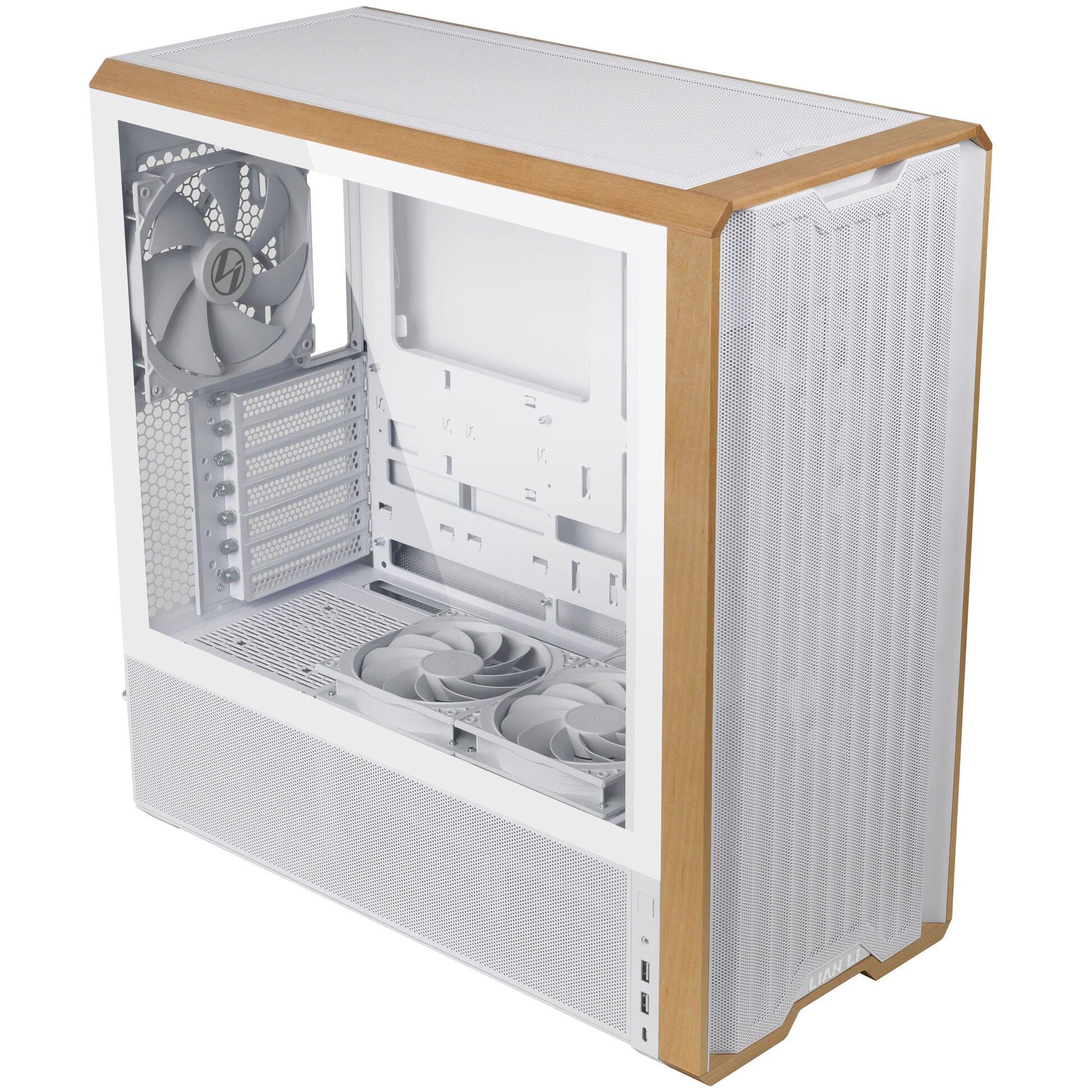Кутия Lian-Li LANCOOL 217 Mid-Tower, Tempered Glass, Wood-White - Image 2