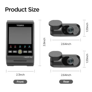 VIOFO Видеорегистратор Dash Cam A229 Pro 3 Channel - 4K, HDR, Dual Sony STARVIS 2, GPS, Bluetooth