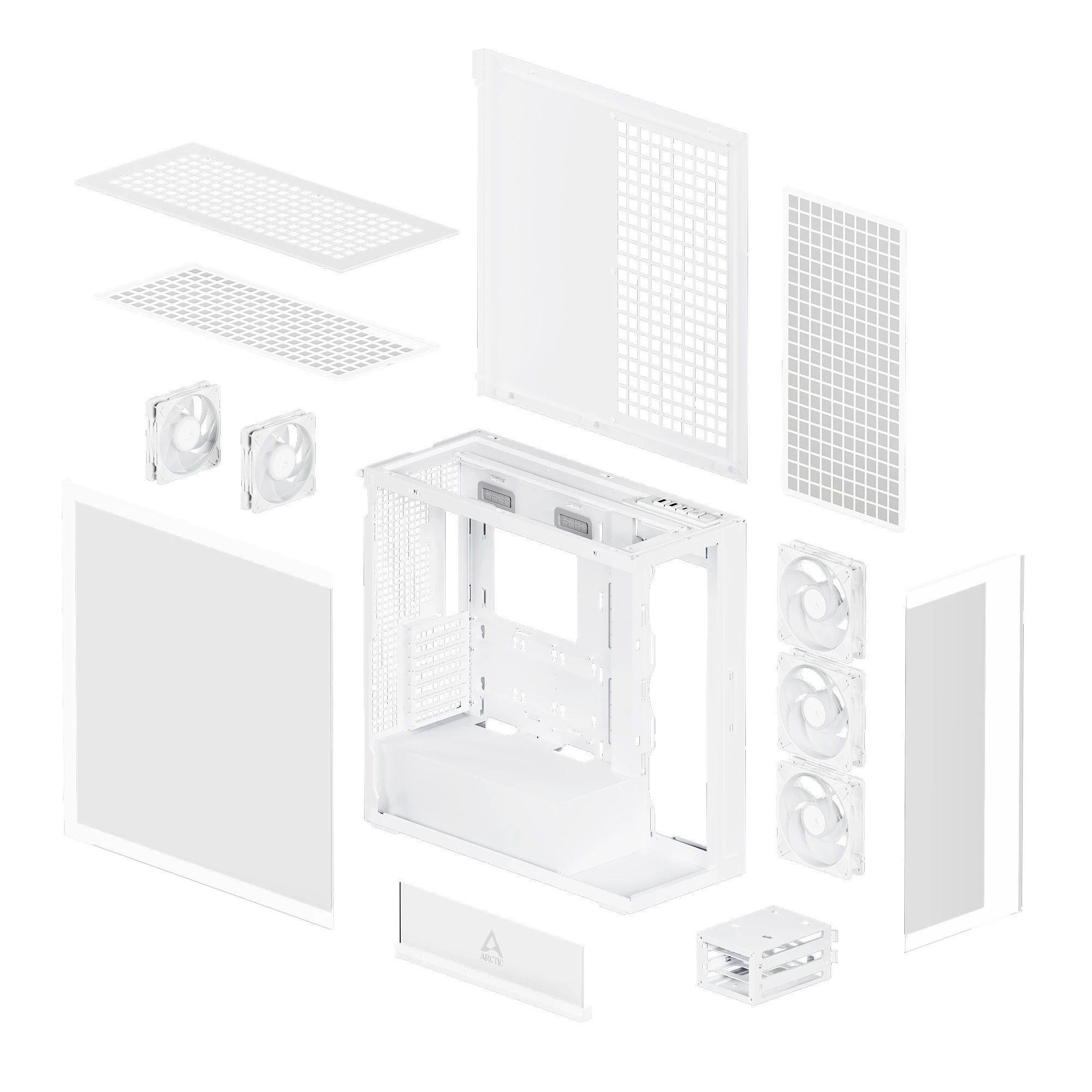 Arctic кутия Case E-ATX - Xtender (White) - 5 A-RGB Fans included - Image 12