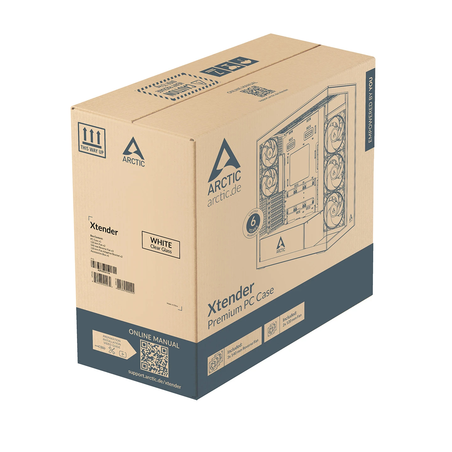 Arctic кутия Case E-ATX - Xtender (White) - 5 A-RGB Fans included - Image 13