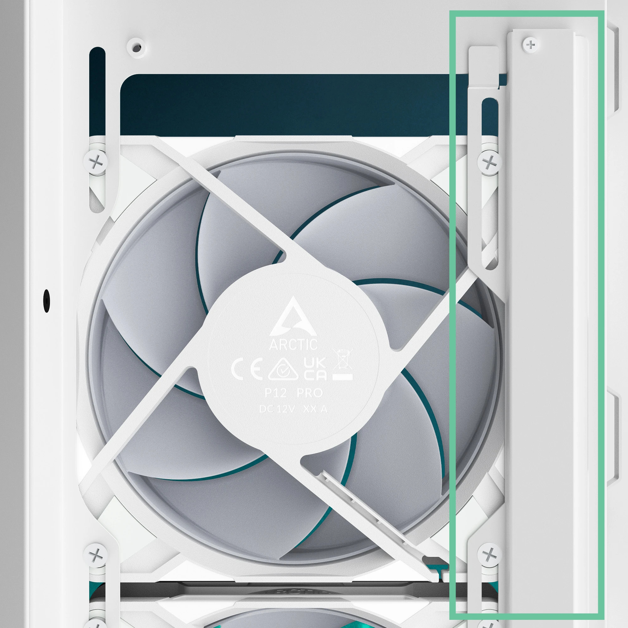 Arctic кутия Case E-ATX - Xtender (White) - 5 A-RGB Fans included - Image 8