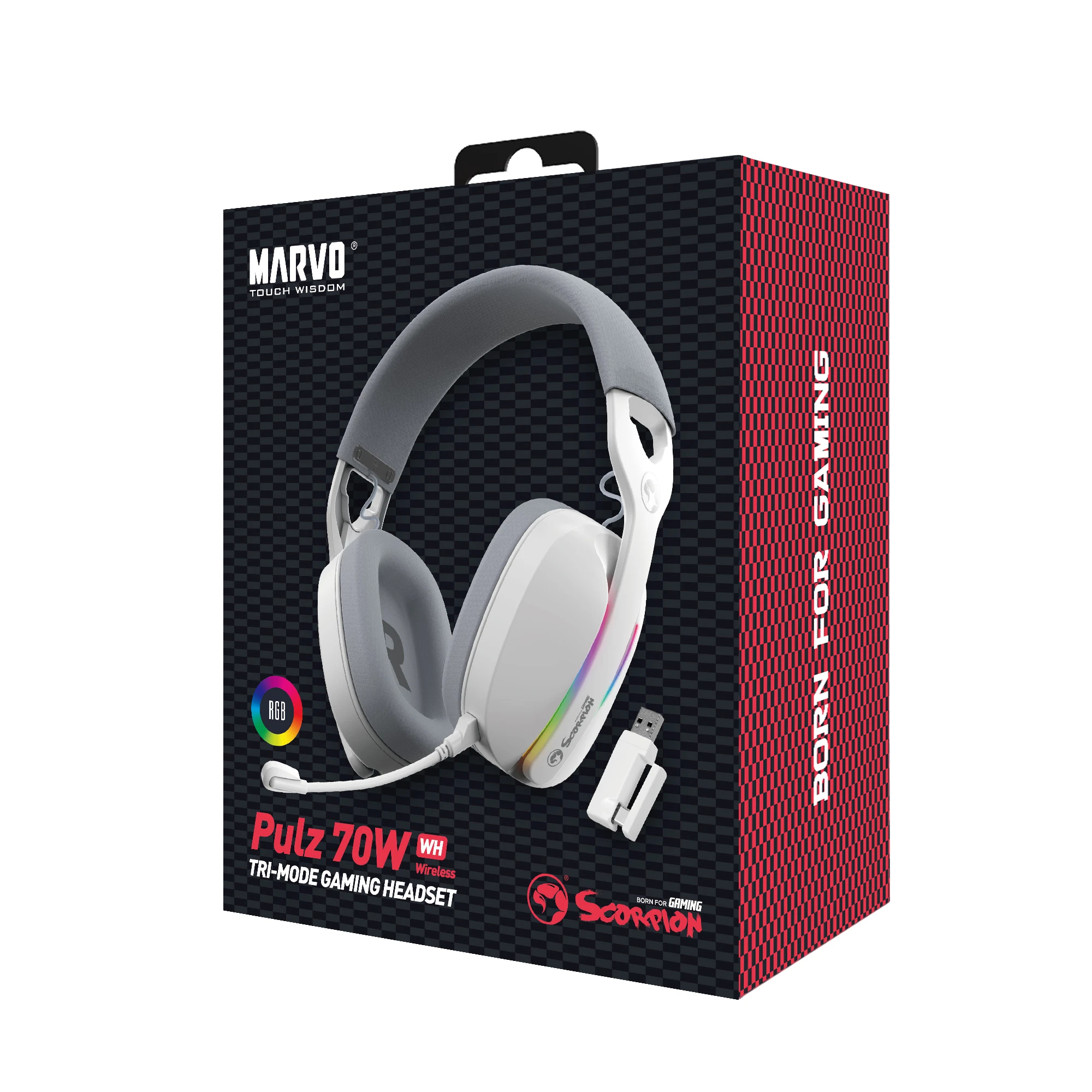 Marvo Геймърски слушалки Gaming Headphones Pulz 70S White - 7.1 RGB - MARVO-HG9086-WH - Image 8