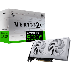 MSI Video Card NVIDIA GeForce RTX 5060 Ti 8G VENTUS 2X OC WHITE PLUS 8GB GDDR7 128-bit 2617 MHz Boost 4608 CUDA Cores