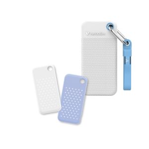 Твърд диск, Verbatim Pocket SSD USB 3.2 Gen 2 1TB White/Light Blue incl. two rubber sleeves
