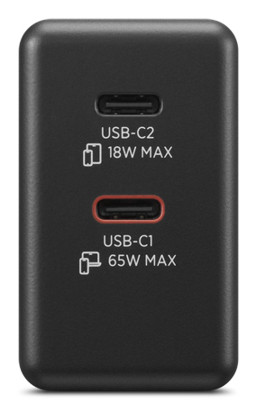 LENOVO Dual USB-C 65W GaN Charger Black EU - Image 3