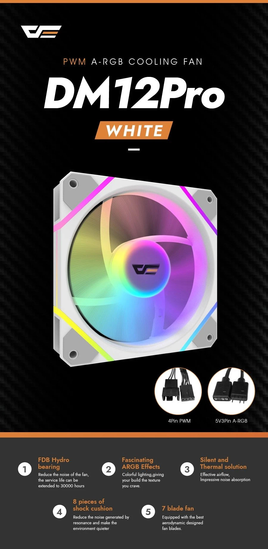 Darkflash вентилатор Fan 120mm DM12 Pro A-RGB White - Image 8