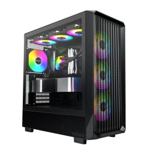 Montech кутия Case ATX - X5 (B) - 4 A-RGB fans, USB-C